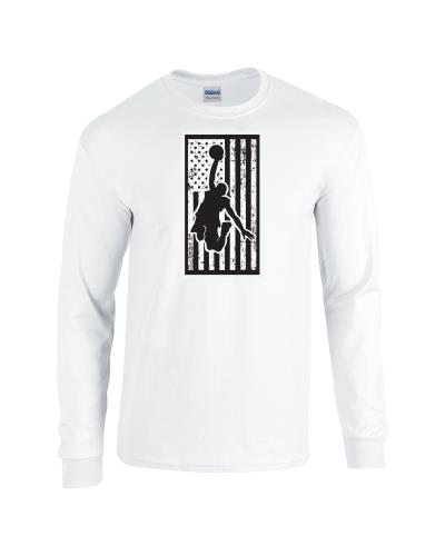 Epic Basketball Flag Long Sleeve Cotton Graphic T-Shirts