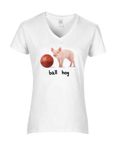 Epic Ladies Basketball Hog V-Neck Graphic T-Shirts. Free shipping.  Some exclusions apply.