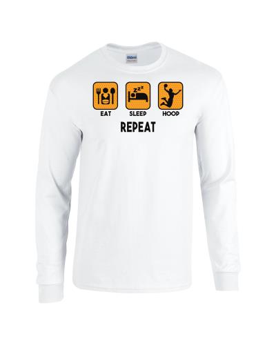 Epic Eat, Sleep, Hoop Long Sleeve Cotton Graphic T-Shirts. Free shipping.  Some exclusions apply.