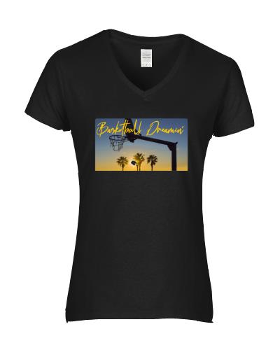 Epic Ladies Basketball Dream V-Neck Graphic T-Shirts. Free shipping.  Some exclusions apply.