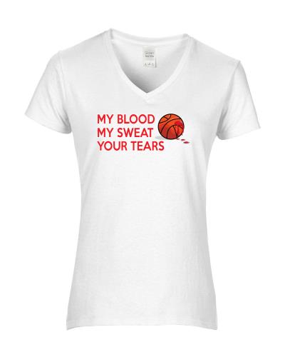 Epic Ladies My Blood & Sweat V-Neck Graphic T-Shirts. Free shipping.  Some exclusions apply.
