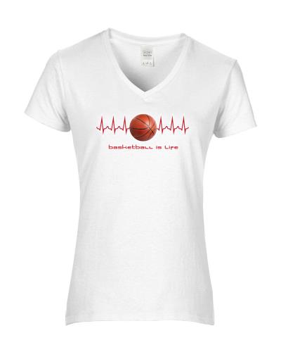 Epic Ladies BBall is Life V-Neck Graphic T-Shirts. Free shipping.  Some exclusions apply.