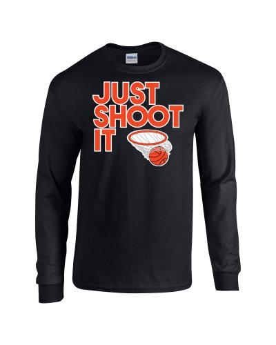 Epic Just Shoot It Long Sleeve Cotton Graphic T-Shirts. Free shipping.  Some exclusions apply.