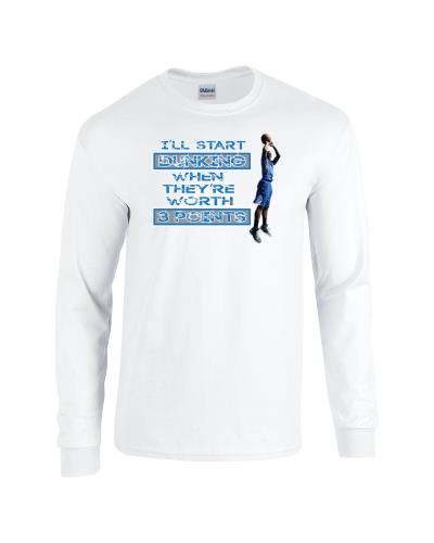 Epic 3 Point Dunks Long Sleeve Cotton Graphic T-Shirts. Free shipping.  Some exclusions apply.