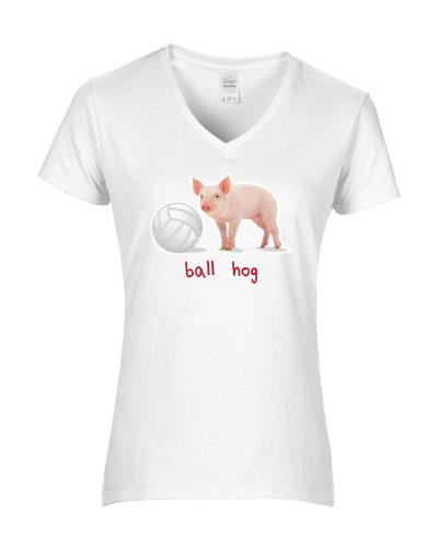 Epic Ladies Volleyball Hog V-Neck Graphic T-Shirts. Free shipping.  Some exclusions apply.