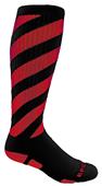 BARBER POLE STRIPED - Cute Novelty Fun Design Knee-High Socks (1-Pair)