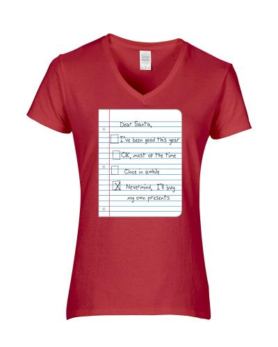 Epic Ladies Dear Santa V-Neck Graphic T-Shirts. Free shipping.  Some exclusions apply.
