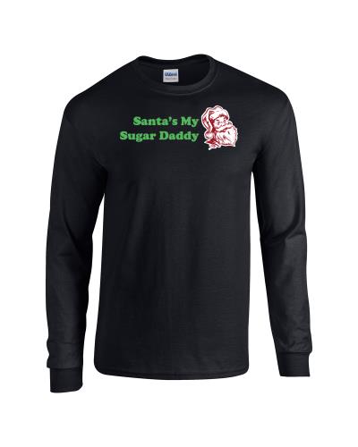 Epic Sugar Daddy Santa Long Sleeve Cotton Graphic T-Shirts. Free shipping.  Some exclusions apply.