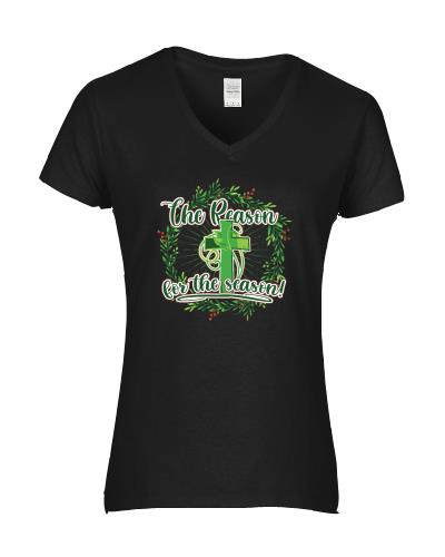Epic Ladies Reason for Season V-Neck Graphic T-Shirts. Free shipping.  Some exclusions apply.