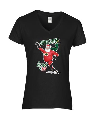 Epic Ladies Super Santa V-Neck Graphic T-Shirts. Free shipping.  Some exclusions apply.