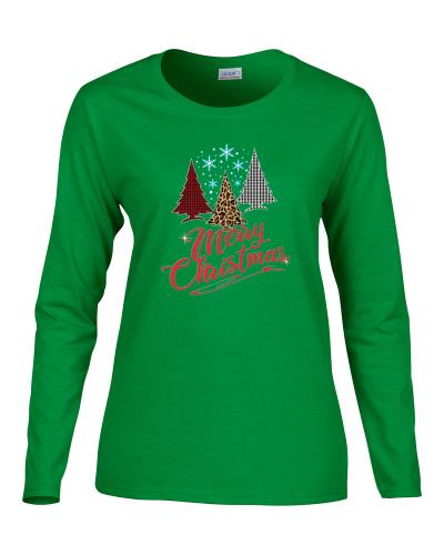 Epic Ladies Merry Christmas Long Sleeve Graphic T-Shirts. Free shipping.  Some exclusions apply.