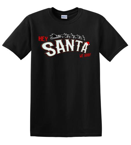 Epic Adult/Youth Santa, We Good? Cotton Graphic T-Shirts. Free shipping.  Some exclusions apply.