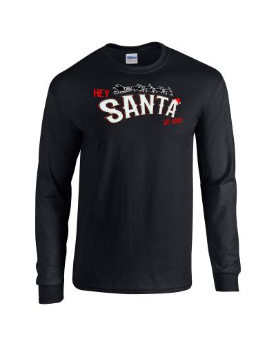 Epic Santa, We Good? Long Sleeve Cotton Graphic T-Shirts. Free shipping.  Some exclusions apply.