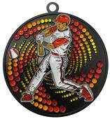 2.75" Sport Vortex Black Baseball Award Medals