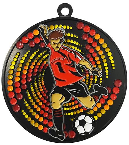 2.75" Sport Vortex Black Soccer Award Medals