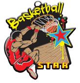 Epic 2.75" Graffiti Star Black Basketball Award Medals