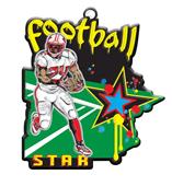 Epic 2.75" Graffiti Star Black Football Award Medals