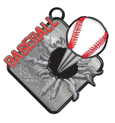 Epic 2.75" Bust Out Antique Silver Baseball Award Medals