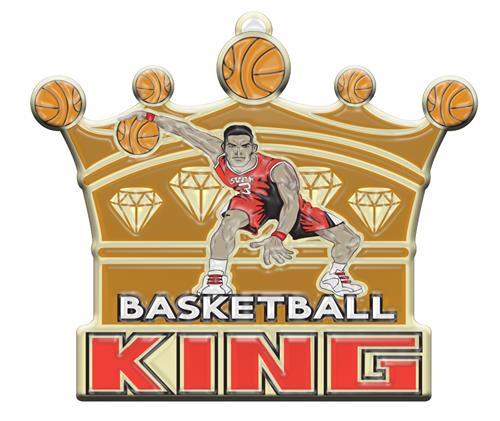 Epic 2.8" Sport King Antique Gold Basketball Award Medals