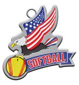Epic 2.7" Patriotic Eagle Antique Softball Award Medals
