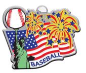 Epic 2.9" Patriotic Liberty Antique Baseball Award Medals