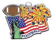 Epic 2.9" Patriotic Liberty Antique Football Award Medals