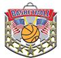 Epic 2.6" Patriotic Flags Antique Basketball Award Medals