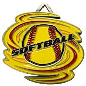 Epic 2.7" Zephyr Antique Gold Softball Award Medals