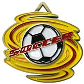 Epic 2.7" Zephyr Antique Gold Soccer Award Medals