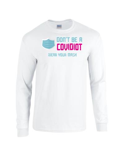 Epic COVIDIOT Long Sleeve Cotton Graphic T-Shirts