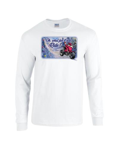 Epic Santa Riding Long Sleeve Cotton Graphic T-Shirts. Free shipping.  Some exclusions apply.
