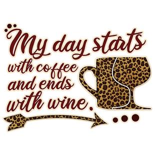 Epic Ladies Coffee & Wine V-Neck Graphic T-Shirts