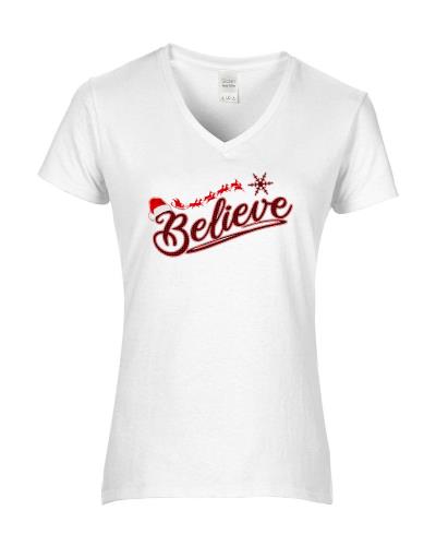 Epic Ladies Believe V-Neck Graphic T-Shirts. Free shipping.  Some exclusions apply.