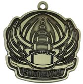 Epic 2.7" Sport Wings Antique Gold Football Award Medals