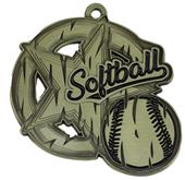 Epic 2.7" Vintage Antique Gold Softball Award Medals