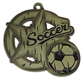 Epic 2.7" Vintage Antique Gold Soccer Award Medals