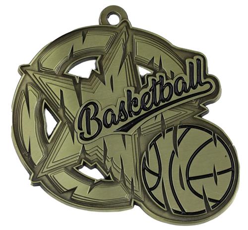 Epic 2.7" Vintage Antique Gold Basketball Award Medals