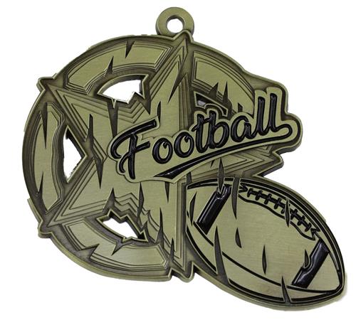 Epic 2.7" Vintage Antique Gold Football Award Medals
