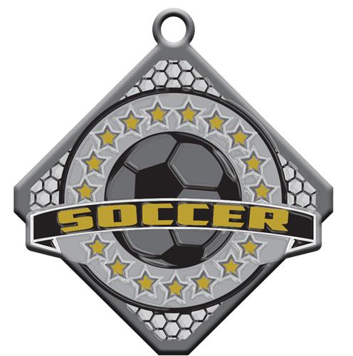 Epic 2.75" Circle & Diamond Antique Soccer Award Medals