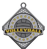 Epic 2.75" Circle Diamond Antique Volleyball Award Medals