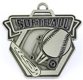 Epic 2.5" Hexagon Banner Antique Softball Award Medals