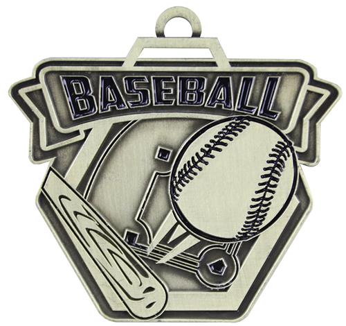 Epic 2.5" Hexagon Banner Antique Baseball Award Medals