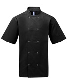Artisan Collection By Reprime Unisex Studded Front Short-Sleeve Chef's Coat RP664