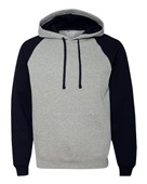 Jerzees Adult 8 oz. NuBlend Colorblock Raglan Pullover Hood 96CR