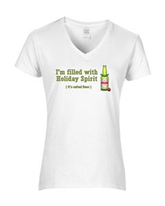 Epic Ladies Holiday Beer V-Neck Graphic T-Shirts. Free shipping.  Some exclusions apply.
