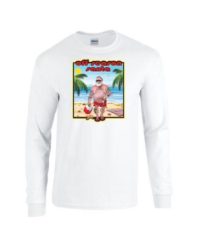 Epic Off Season Santa Long Sleeve Cotton Graphic T-Shirts. Free shipping.  Some exclusions apply.