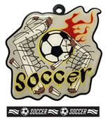 Epic 2.75" Sport Breakthrough Black Soccer Award Medal & Ribbon