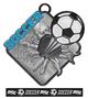 2.75" Bust Out Antique Silver Soccer Award Medal & Ribbon