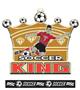 Epic 2.8" Sport King Antique Gold Soccer Award Medal & Ribbon