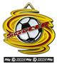 Epic 2.7" Zephyr Antique Gold Soccer Award Medal & Ribbon